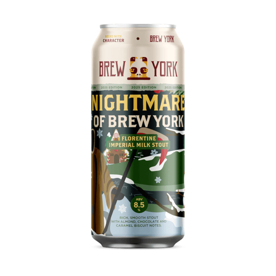 Brew York Nightmare of Brew York beer can on a white background