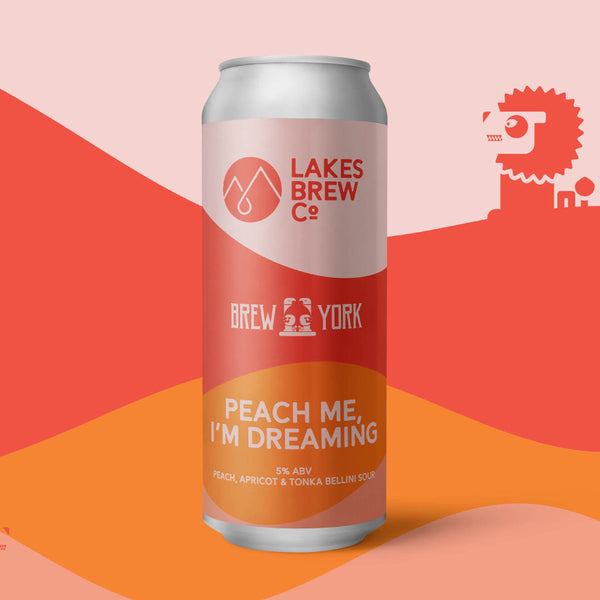 Lakes Brew Co, Peach Me, Im Dreaming, Peach, Apricot & Tonka Bellini Sour, 5.0%, 440ml