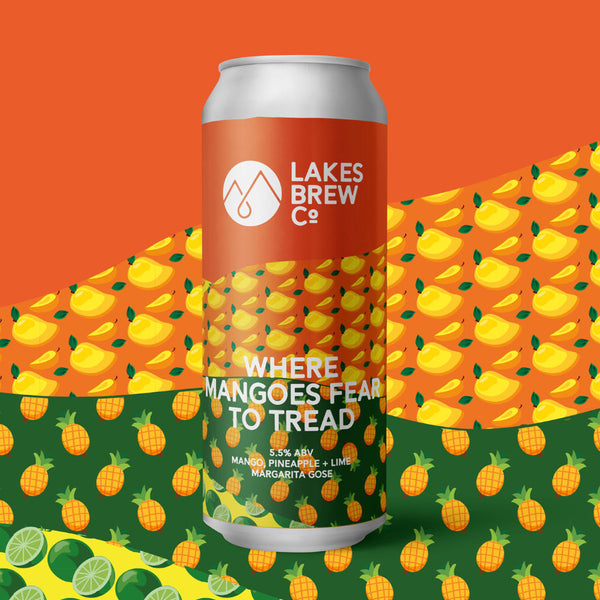 Lakes Brew Co, Where Mangoes Fear To Tread, Mango, Pineapple & Lime Margarita Gose, 5.5%, 440ml