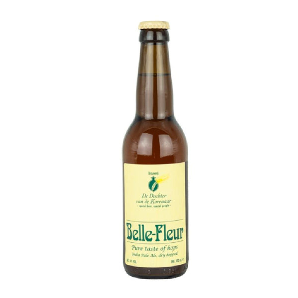 Bottle of Belle-Fleur beer on a white background