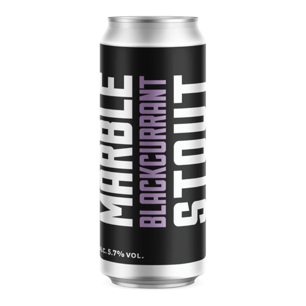 Can of Marble Blackcurrant Stout on a white background