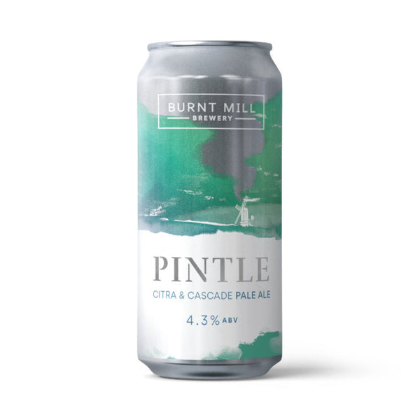 Can of Pintle beer from Burnt Mill Brewery on a white background