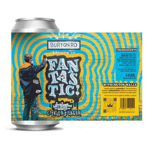 Burton Road, Fantastic, Citrus Alcohol Free Lager, 0.0%, 440ml Burton Road, Fantastic, Citrus Alcohol Free Lager, 0.0%, 440ml