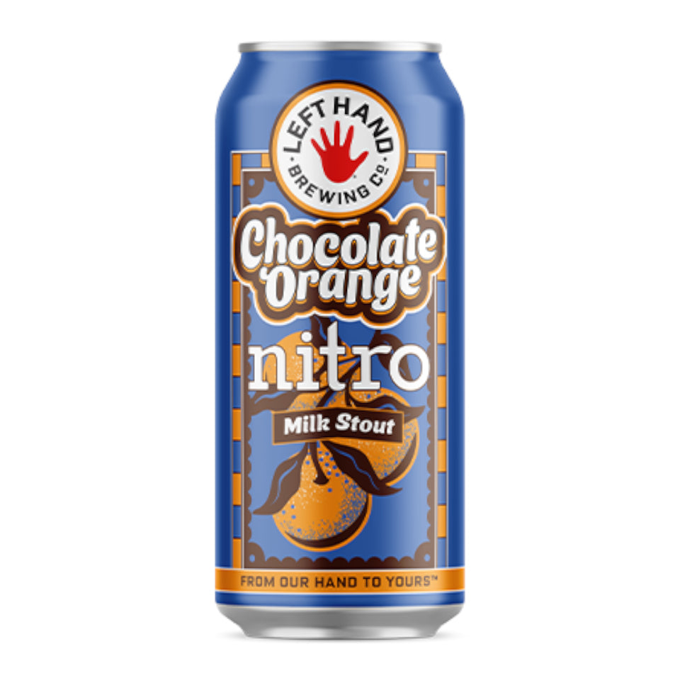 Can of Left Hand Brewing Co. Chocolate Orange Nitro Milk Stout on a white background