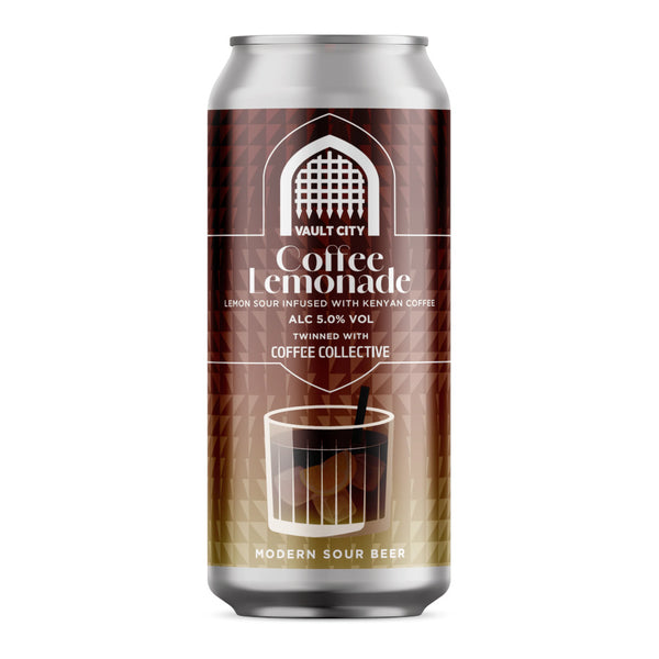 Can of Vault City Coffee Lemonade on a white background