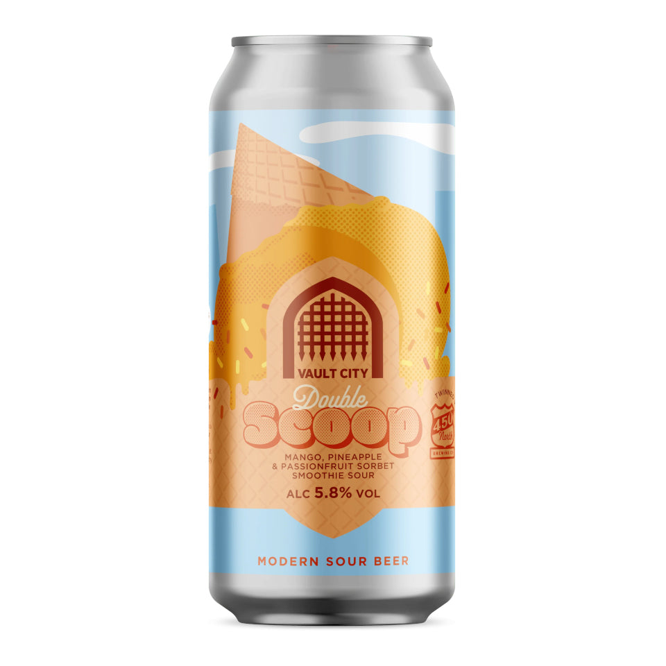Can of Vault City Double Scoop on a white background