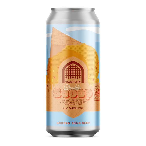 Can of Vault City Double Scoop on a white background