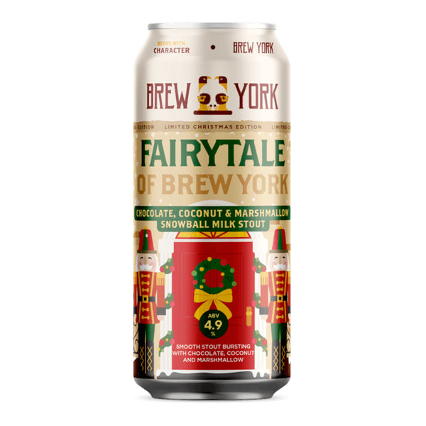 Can of Brew York, Fairytale Of Brew York 2026, Chocolate, Coconut & Marshmallow Snowball Milk Stout, 4.9%, 440ml on a white background