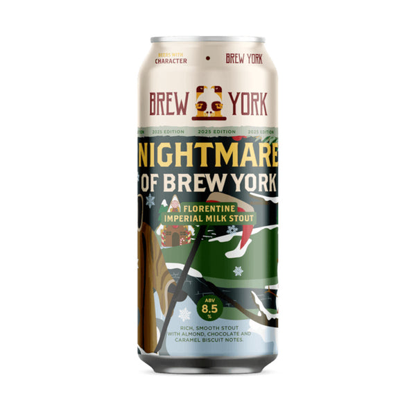 Brew York Nightmare of Brew York beer can on a white background