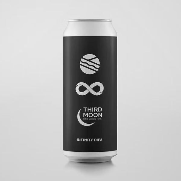 Black can with 'Third Moon Brewing Co' logo on a light gray background