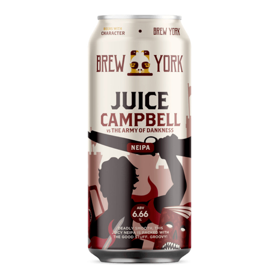 Can of Brew York, Juice Campbell vs The Army Of Darkness, New England IPA, 6.66%, 440ml on a white background