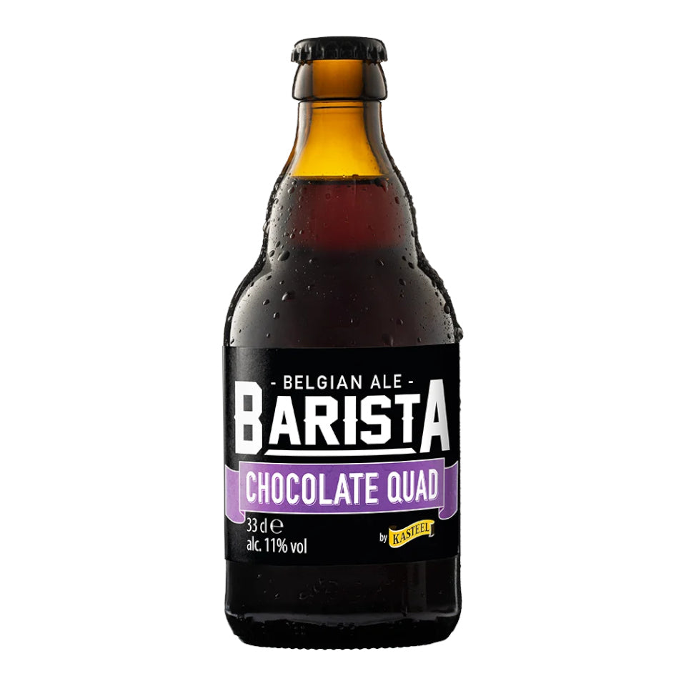 Bottle of Barista Chocolate Quad Belgian Ale on a white background