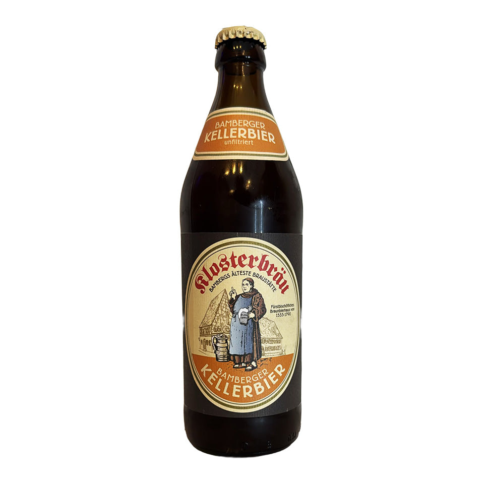 Klosterbrauerei Kellerbier 500ml unfiltered copper lager beer from German Beers and Lager Beers collection on white background
