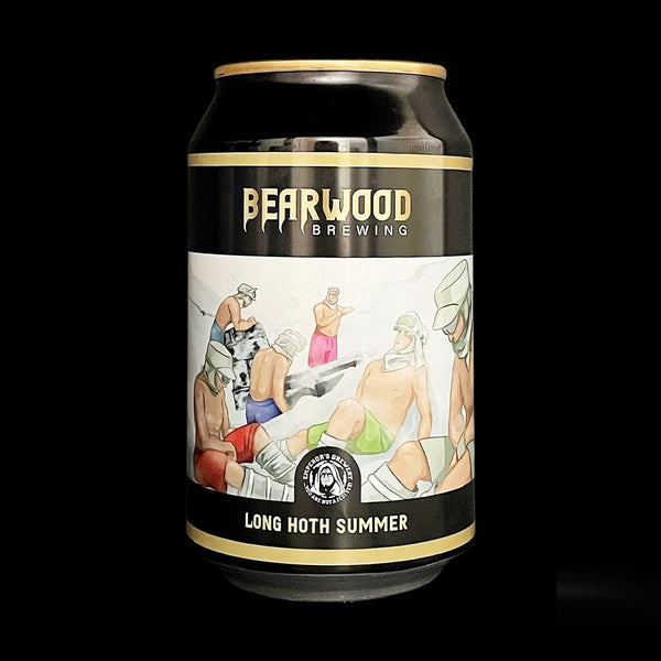 Bearwood Brewing 330ml can on a black background