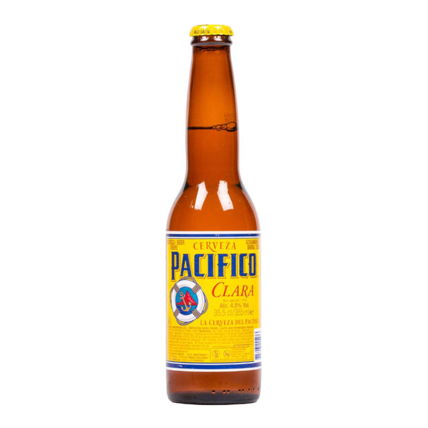 Bottle of Pacifico Beer on a white background