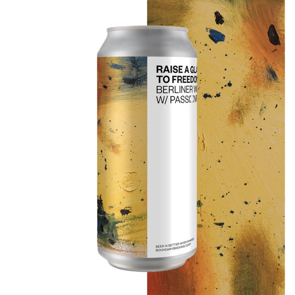 Boundary Brewing Co, Raise A Glass To Freedom, Berliner Weisse with Passionfruit, 4.7%, 440ml Boundary Brewing Co, Raise A Glass To Freedom, Berliner Weisse with Passionfruit, 4.7%, 440ml