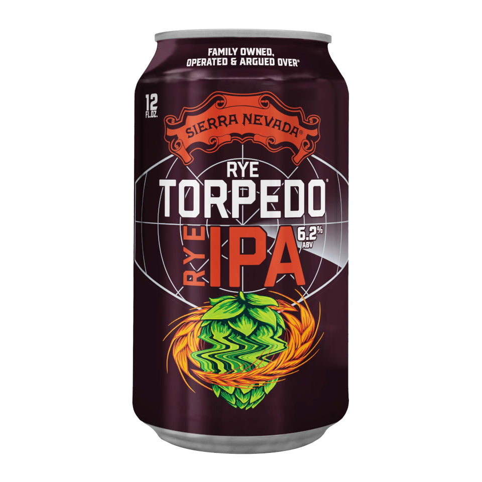 Can of Sierra Nevada, Rye Torpedo IPA on a white background