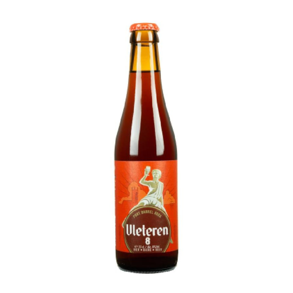 Uleteren 8 beer bottle on a white background