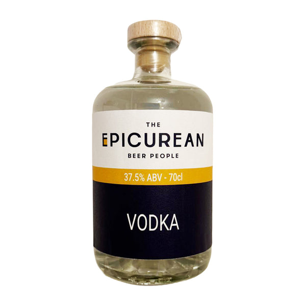 Bottle of The Epicurean Vodka on a white background