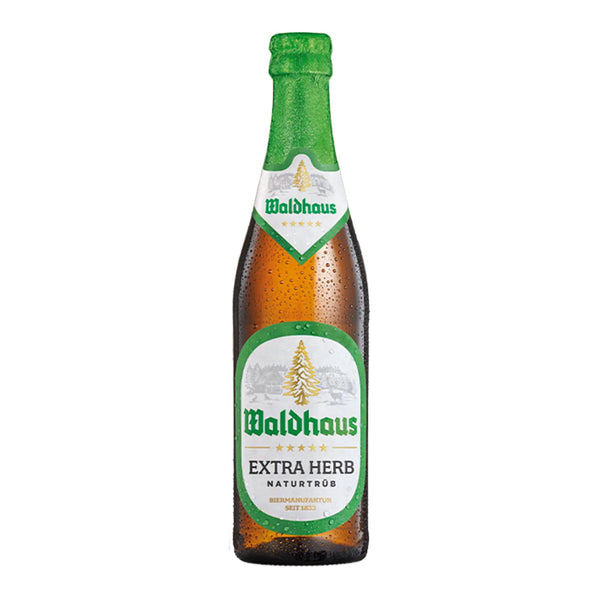 Waldhaus Extra Herb 500ml unfiltered German Pilsner beer from German Beers collection on white background