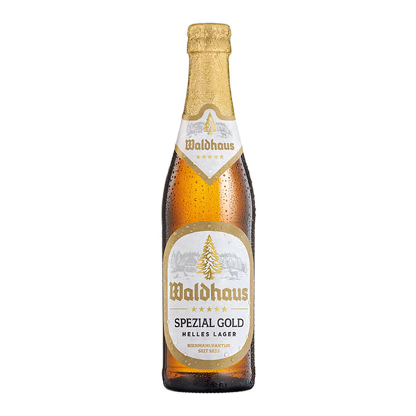 Waldhaus Spezial Gold 500ml award-winning Helles lager beer from German Beers and Lager Beers collection on white background