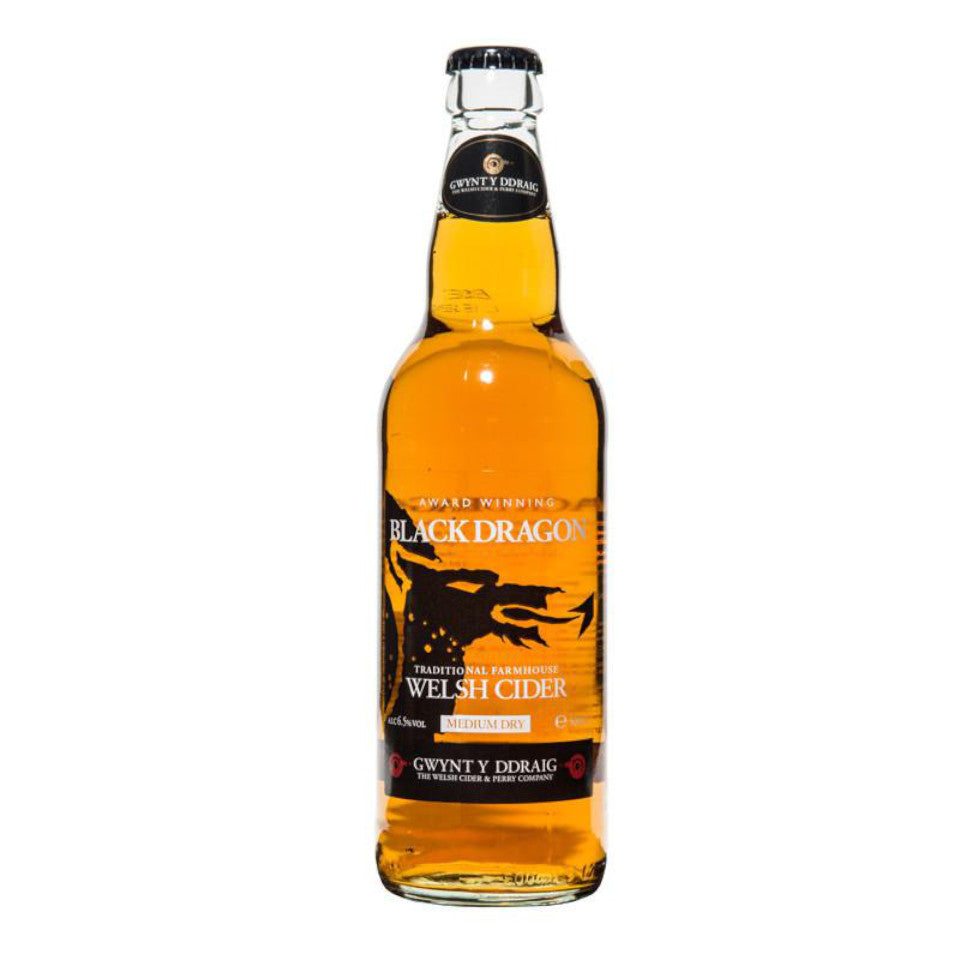 Gwynt Y Ddraig, Black Dragon, Medium Dry  Farmhouse Cider, 6.5%, 500ml - The Epicurean